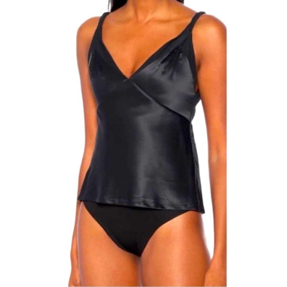 RTA Livia Cami Top Bodysuit Black Silk Sleeveless 4 NWT $295